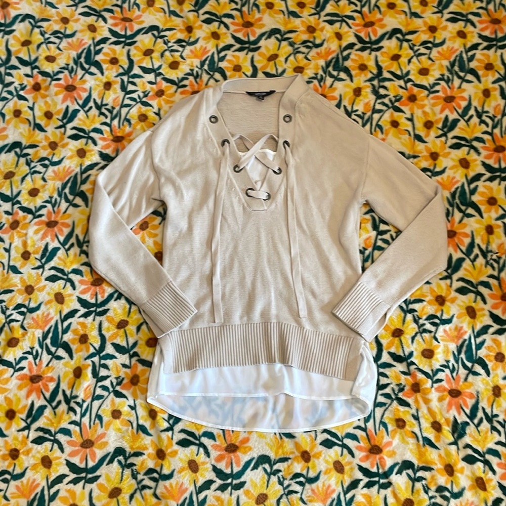 Simply Vera Sweater with shirt underneath
